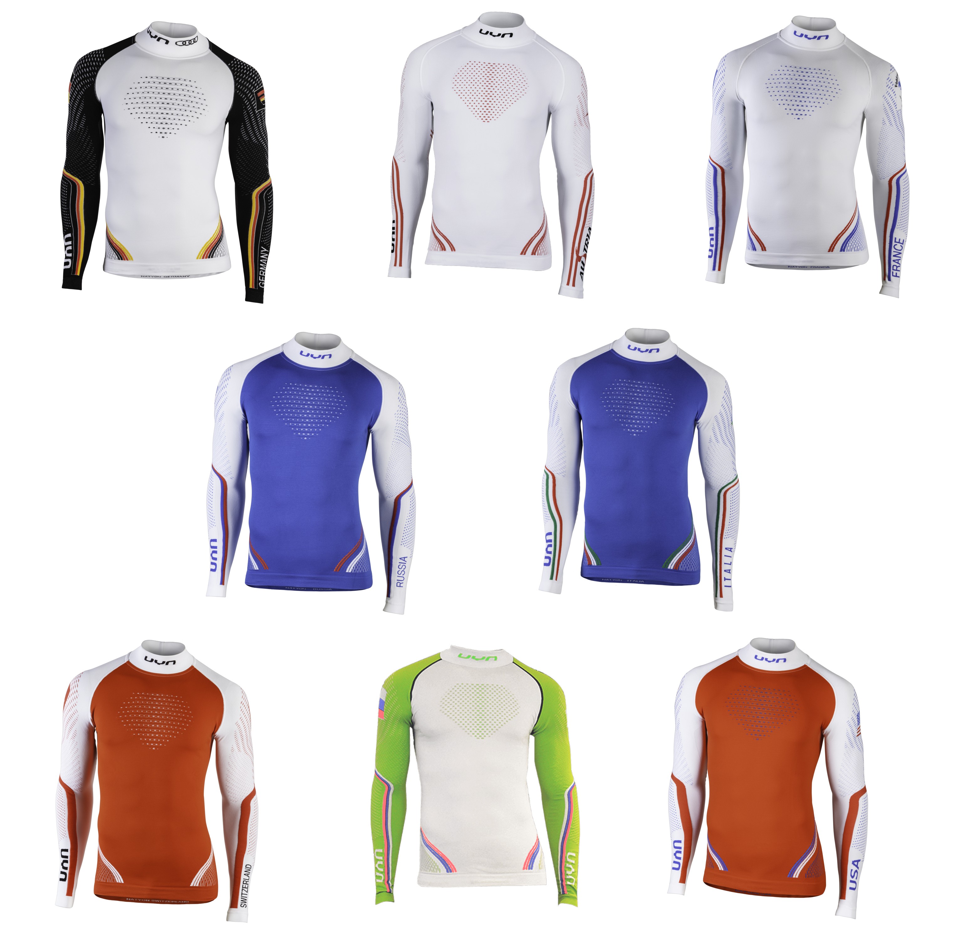 UYN NATYON UW SHIRT Longsleeve TURTLE NECK - Funktionsunterwäsche in Nationalfarben