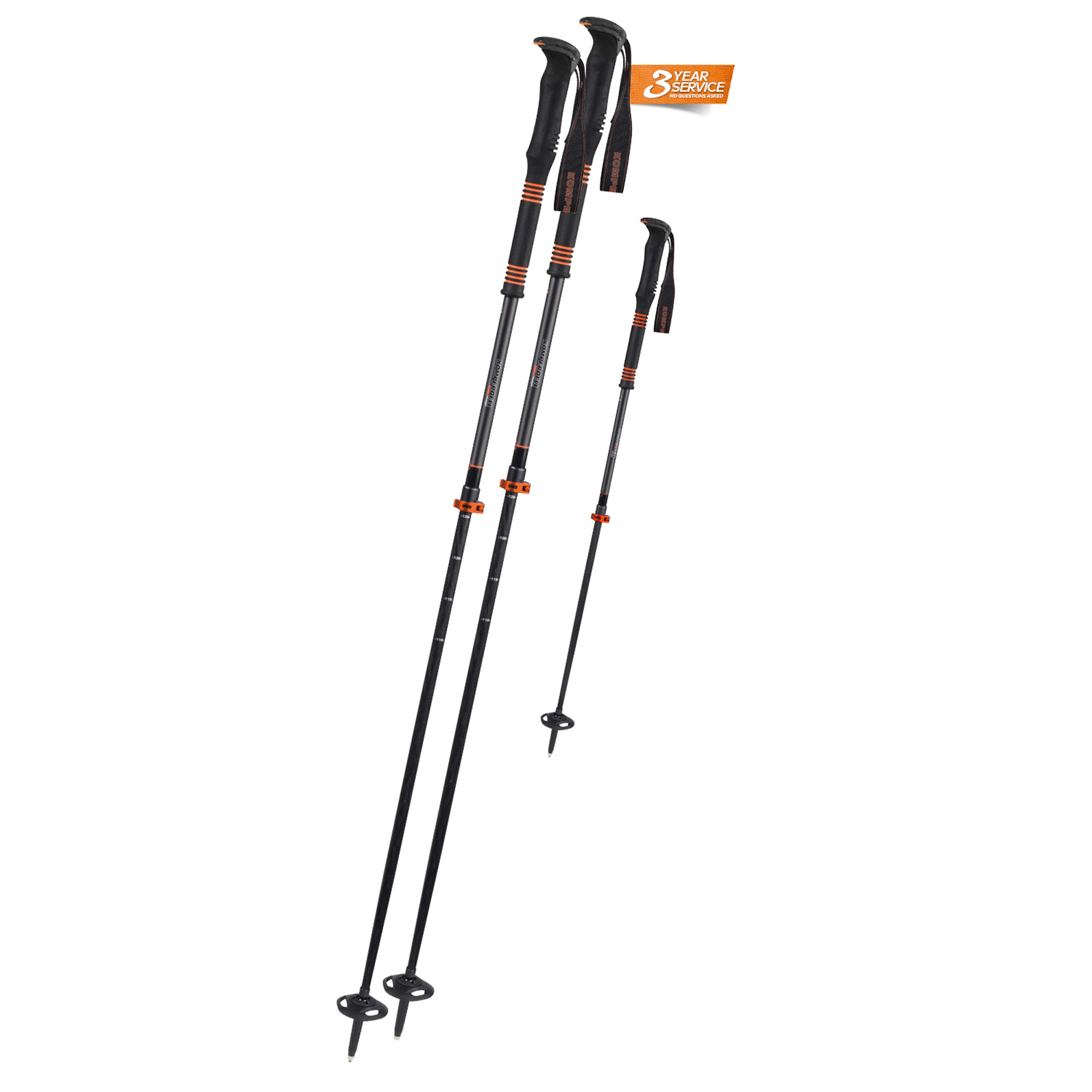 Komperdell CARBON C.2 ULTRALIGHT ORANGE - Freeride Touren-Skistöcke