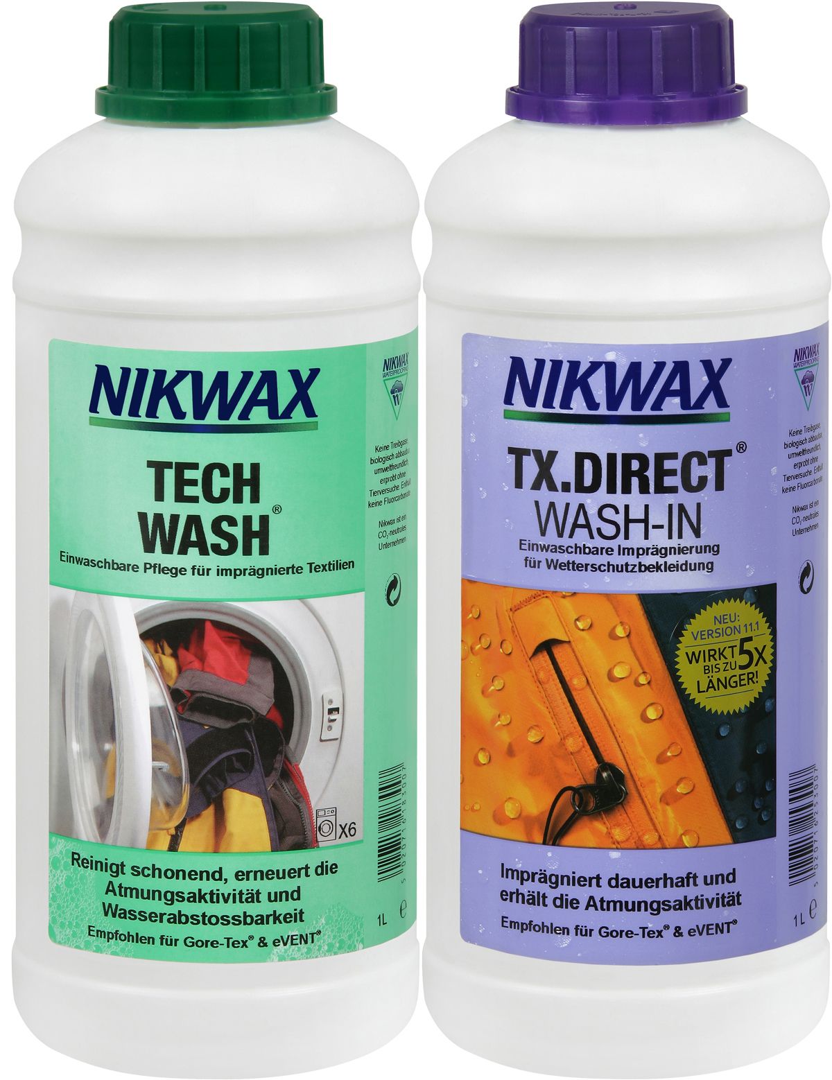 Nikwax Set 2 x 1 Liter TECH WASH + TX.DIRECT Imprägnierung  (2,00 EURO/100ml)